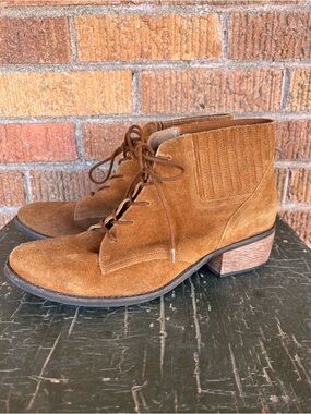 Matisse Vinny Brown Suede Ankle Boots Lace Up Block Heel Cottagecore Western 10